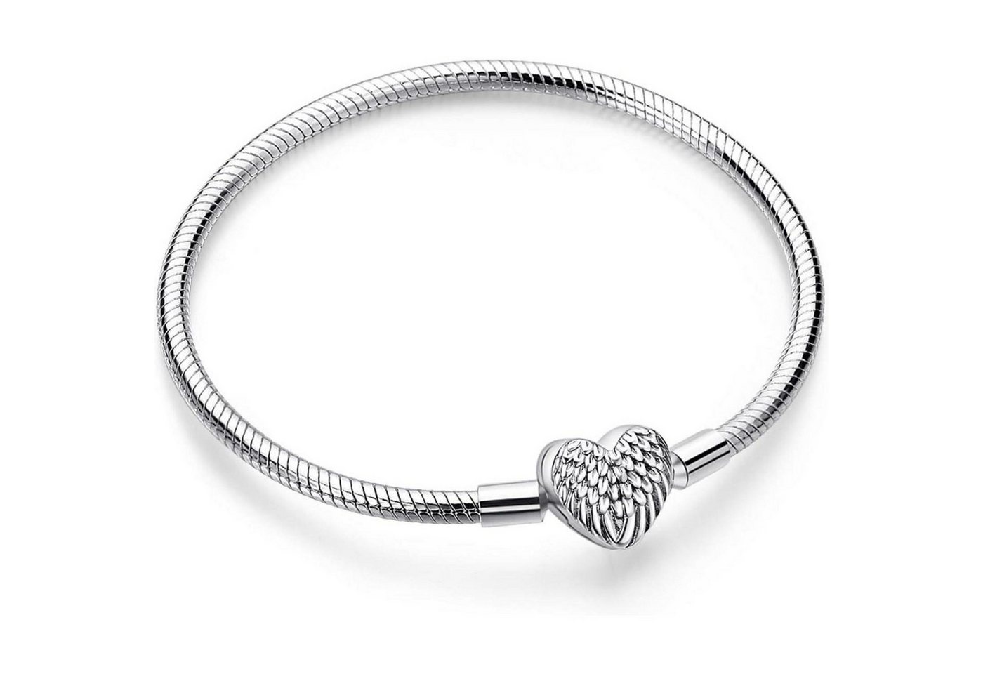 LuxusKollektion Schmuckset Armband Schlangen Kugelverschluss Damen 925 Silber Charm BR003B 19CM von LuxusKollektion