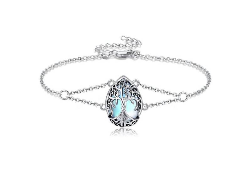 LuxusKollektion Schmuckset Armband Sterling Silber Marienkäfer Damen Lebensbaum Mondstein Armband von LuxusKollektion