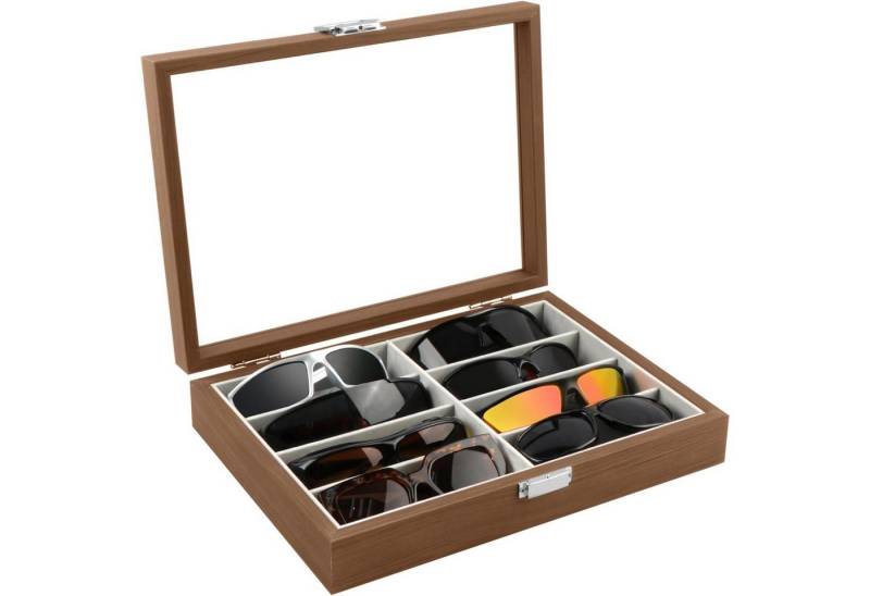 LuxusKollektion Schmuckset Brillenetui 8 Slot Display Aufbewahrungsbox Sonnenbrillen Holzfarbe von LuxusKollektion