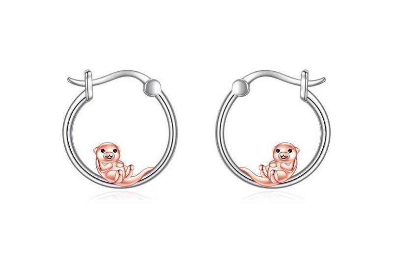 LuxusKollektion Schmuckset Creolen 925 Silber Bulldogge Katze Damen Otter von LuxusKollektion