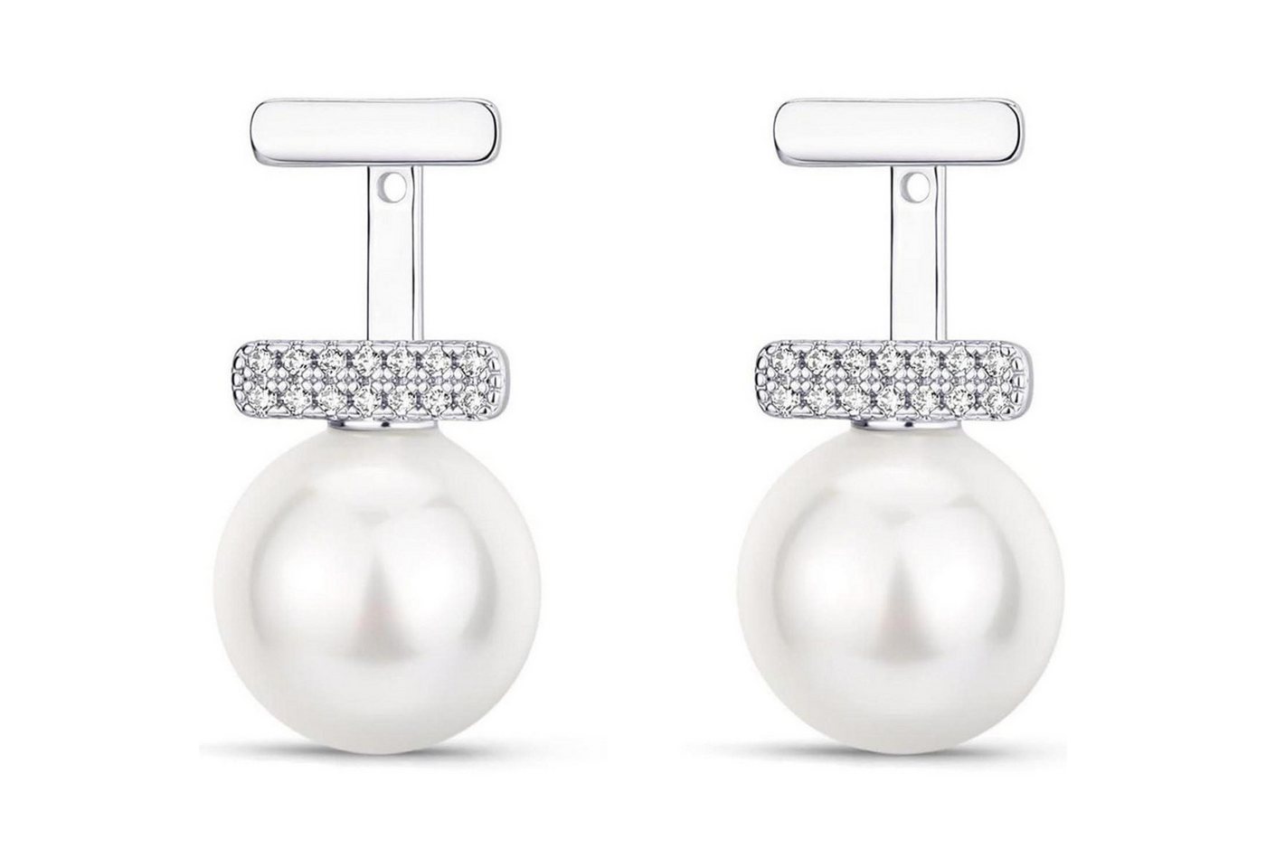 LuxusKollektion Schmuckset Creolen 925 Silber Damen Chunky Hypoallergen A-perlen ohrringe Silber von LuxusKollektion