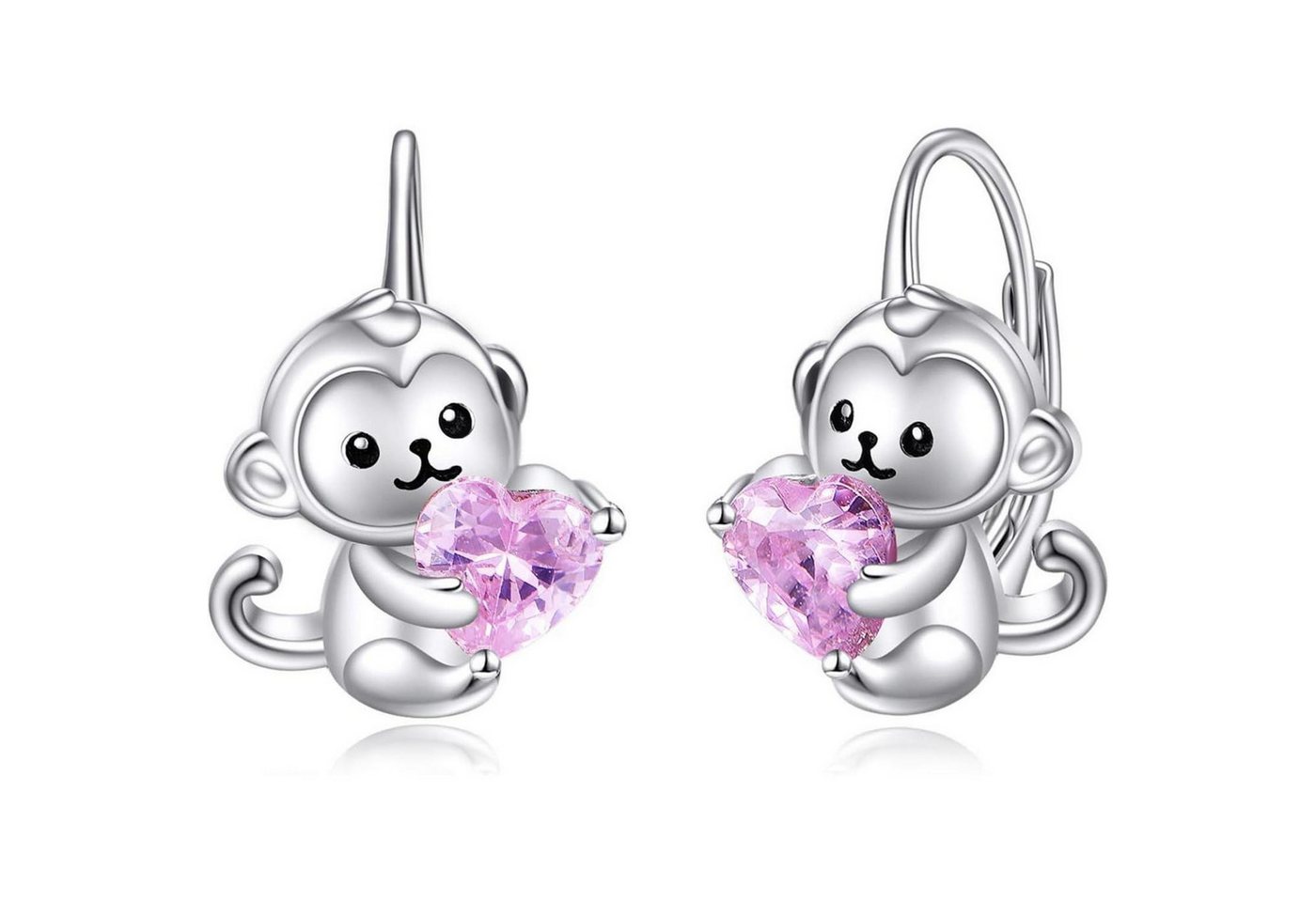 LuxusKollektion Schmuckset Creolen 925 Silber Einhorn Faultier Katze Zirkonia Mädchen Affe von LuxusKollektion