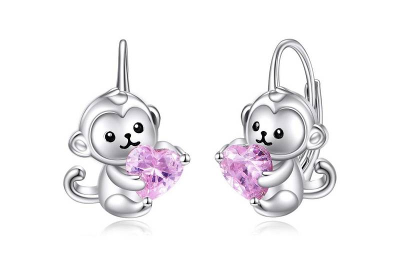 LuxusKollektion Schmuckset Creolen 925 Silber Einhorn Faultier Katze Zirkonia Mädchen Affe von LuxusKollektion