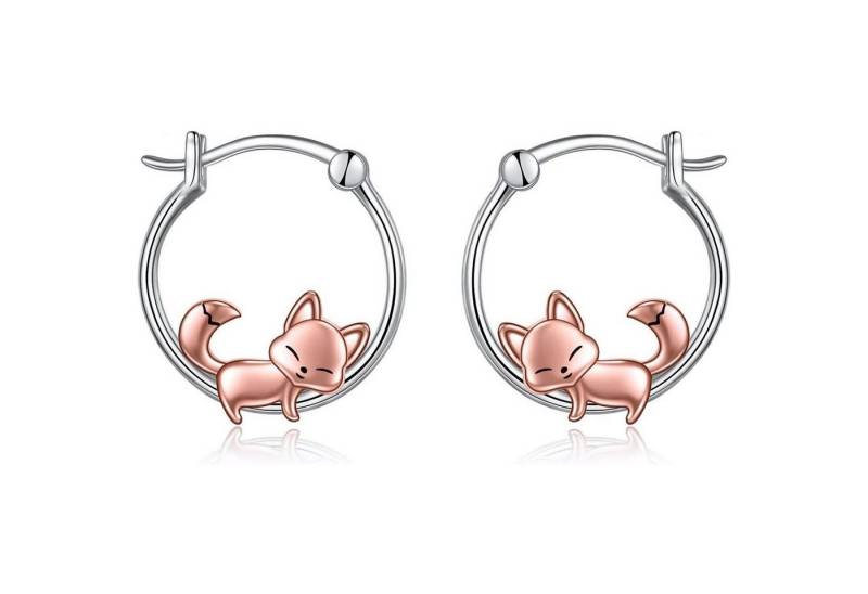 LuxusKollektion Schmuckset Creolen 925 Silber Französische Bulldogge Katze Damen Fuchs von LuxusKollektion