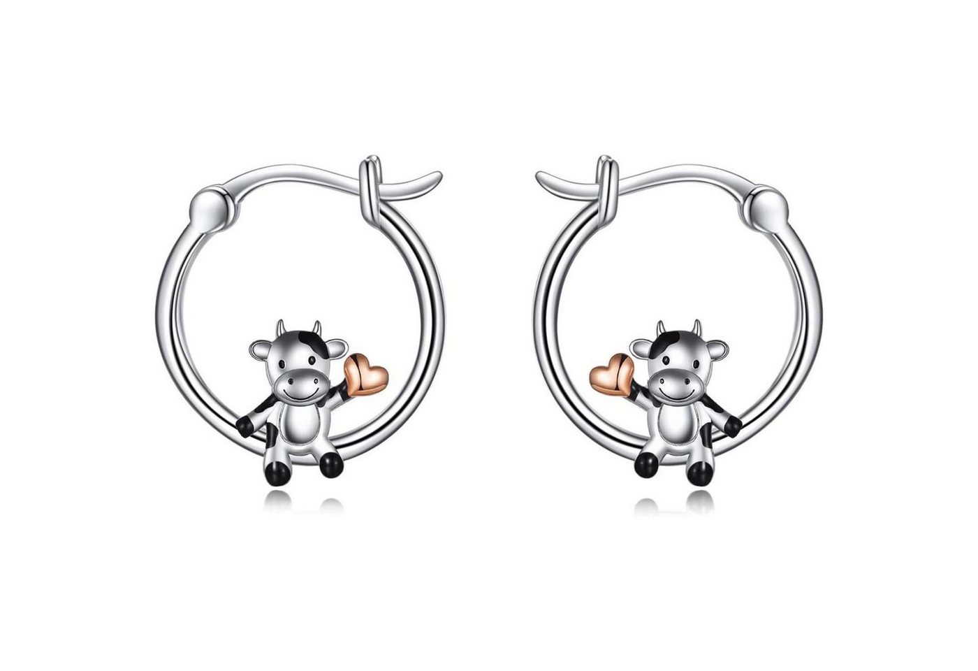 LuxusKollektion Schmuckset Creolen 925 Silber Französische Bulldogge Katze Damen Küh von LuxusKollektion