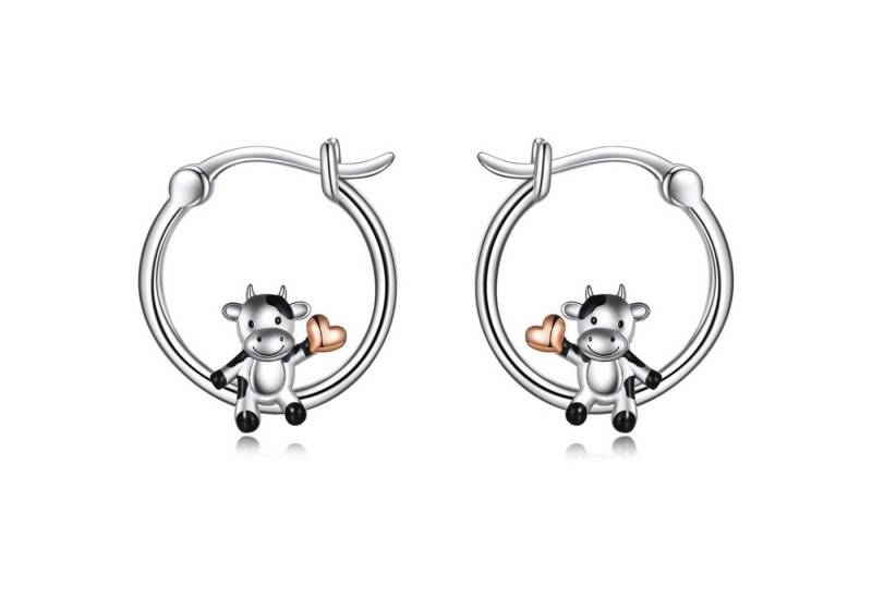 LuxusKollektion Schmuckset Creolen 925 Silber Französische Bulldogge Katze Damen Küh von LuxusKollektion