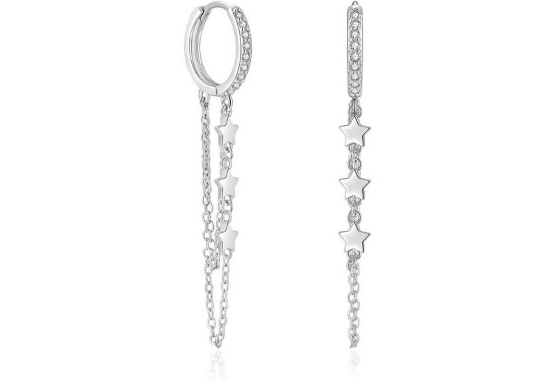 LuxusKollektion Schmuckset Creolen 925 Silber Huggie Hängend Quaste Kette Damen B Silber von LuxusKollektion