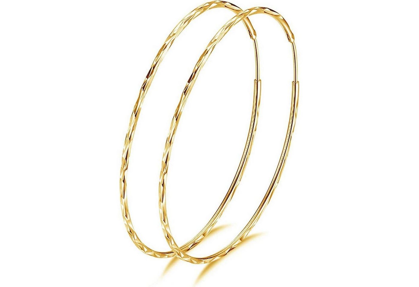 LuxusKollektion Schmuckset Creolen 925 Silber Kreis Endless Ohrringe Damen Golden 70.0 Millimeter von LuxusKollektion