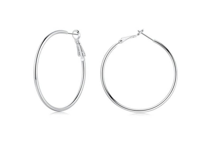 LuxusKollektion Schmuckset Creolen 925 Silber Ohrringe Set 40mm 50mm 60mm Damen Silber 60mm von LuxusKollektion