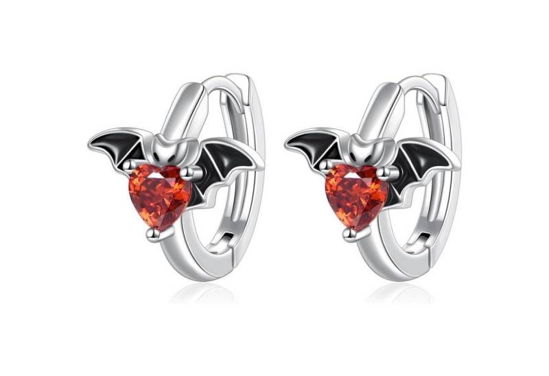 LuxusKollektion Schmuckset Creolen 925 Silber rosa Zirkonia Einhorn Katze Damen Schläger von LuxusKollektion