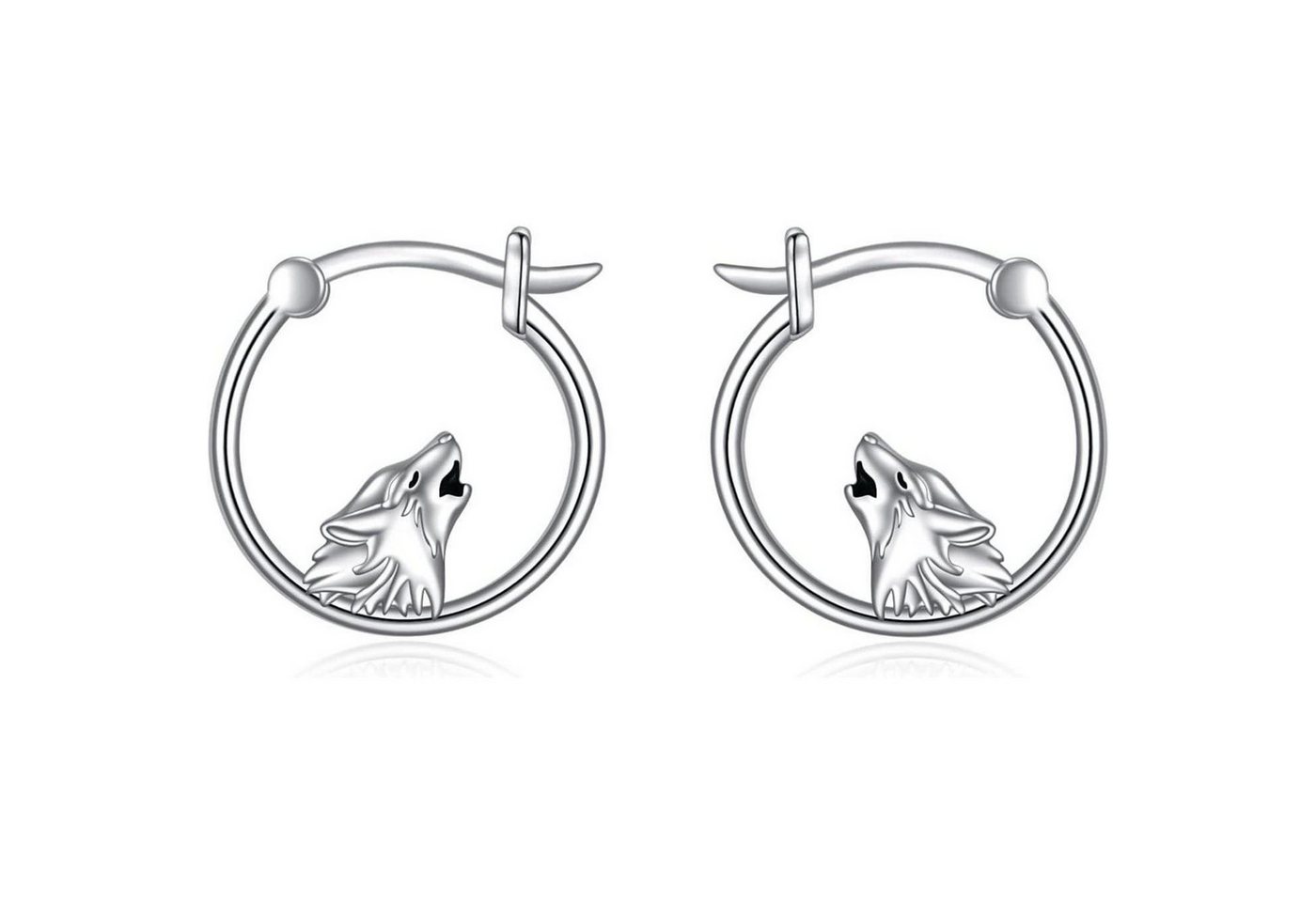 LuxusKollektion Schmuckset Creolen 925 Sterling Bulldogge Katze Damen Mädchen Wolf von LuxusKollektion