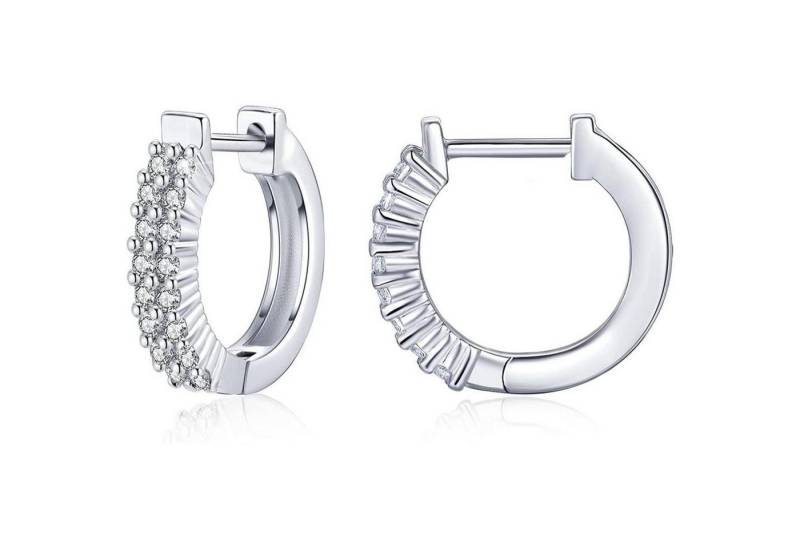LuxusKollektion Schmuckset Creolen 925 Sterling Silber 5A Zirkonia große kleine Ohrringe Mädchen von LuxusKollektion