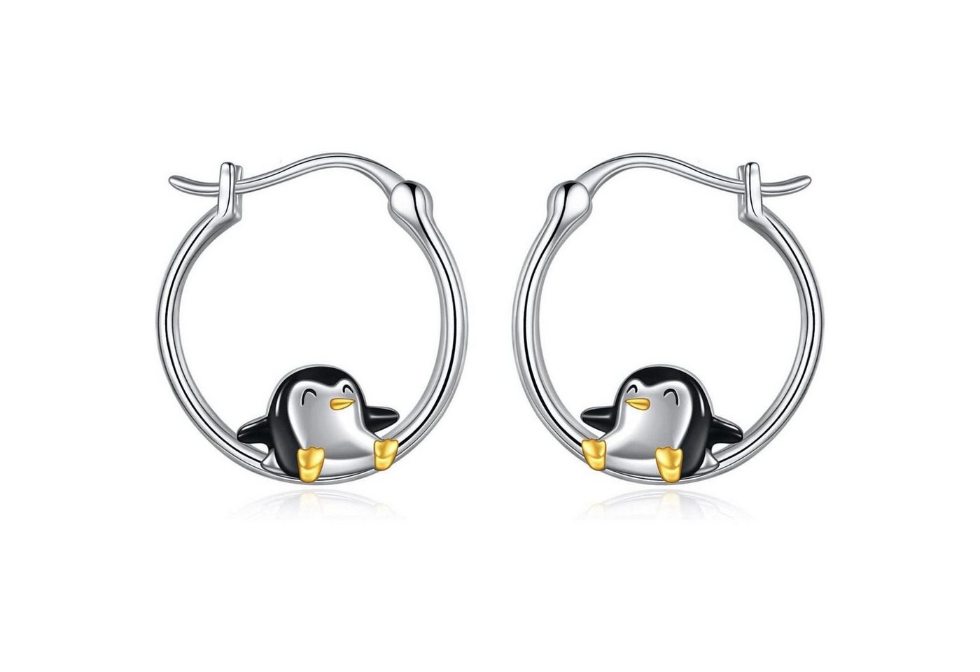 LuxusKollektion Schmuckset Creolen 925 Sterling Silber Bulldogge Damen Mädchen Pinguin von LuxusKollektion