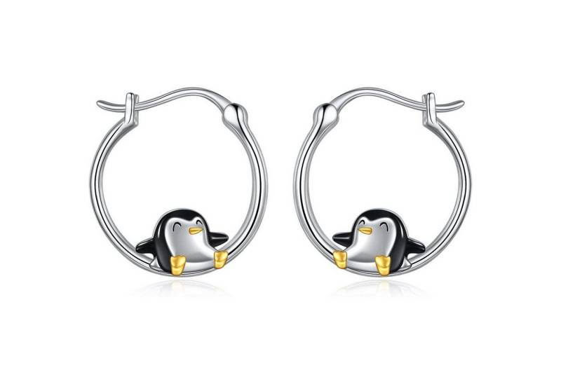 LuxusKollektion Schmuckset Creolen 925 Sterling Silber Bulldogge Damen Mädchen Pinguin von LuxusKollektion