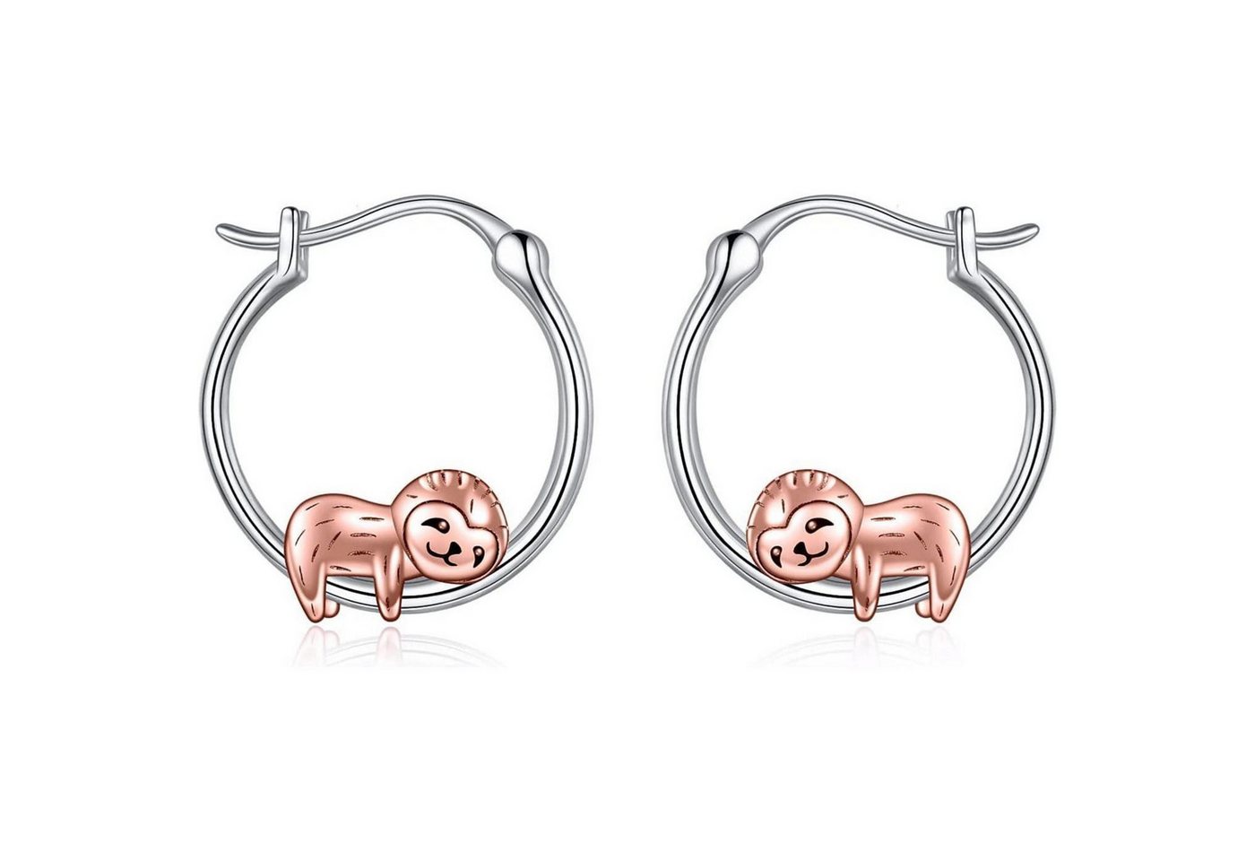 LuxusKollektion Schmuckset Creolen 925 Sterling Silber Bulldogge Katze Damen Faultier von LuxusKollektion