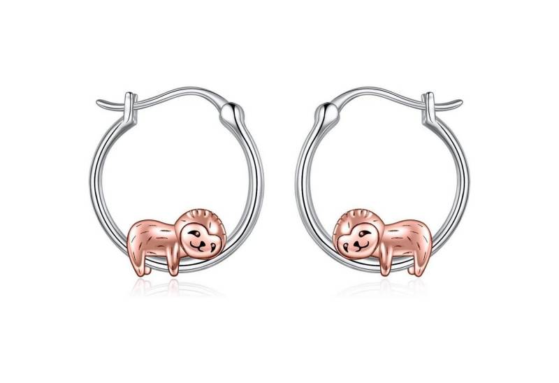 LuxusKollektion Schmuckset Creolen 925 Sterling Silber Bulldogge Katze Damen Faultier von LuxusKollektion