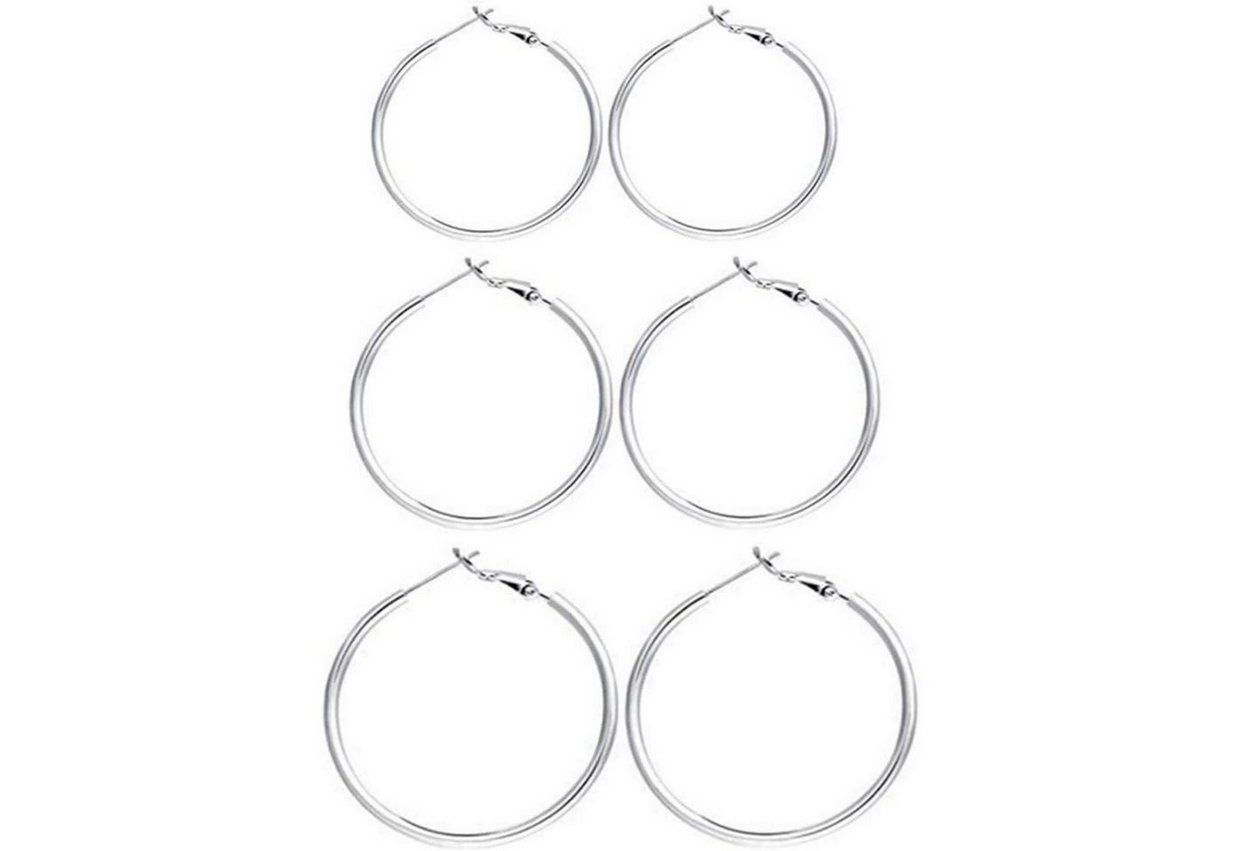 LuxusKollektion Schmuckset Creolen 925 Sterling Silber Damen Hypoallergen Silber-50 60 70mm von LuxusKollektion