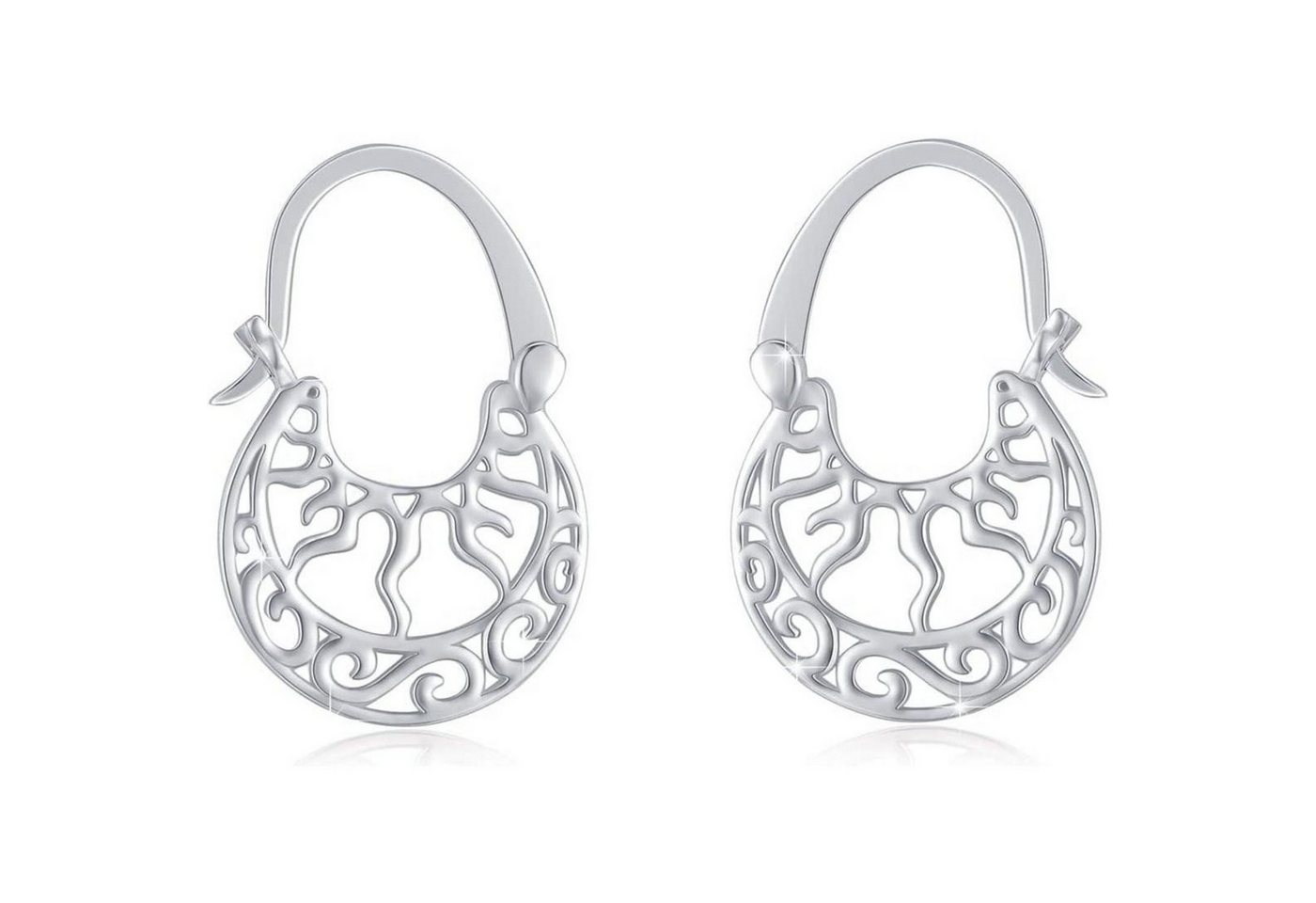 LuxusKollektion Schmuckset Creolen 925 Sterling Silber Schildkröte Pinguin Sonne Mond Ohrringe von LuxusKollektion