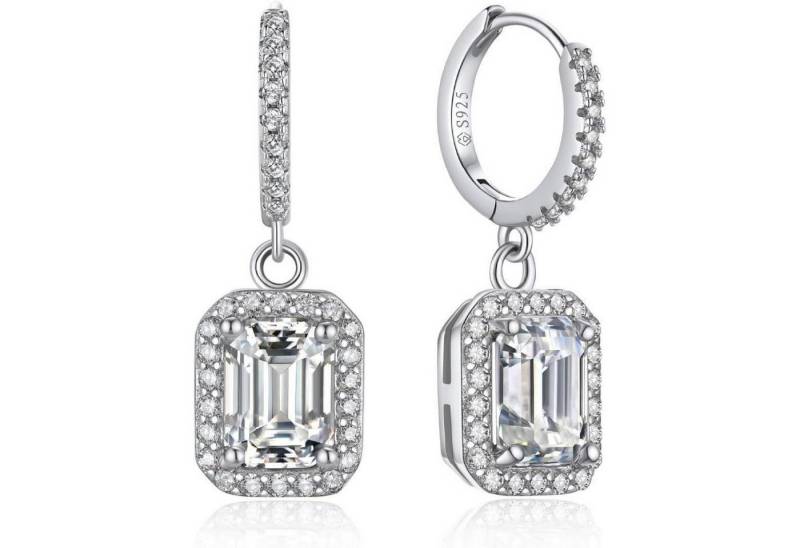 LuxusKollektion Schmuckset Creolen Anhänger Moissanite 2 Karat Silber 925 E-Emerald Anhänger von LuxusKollektion