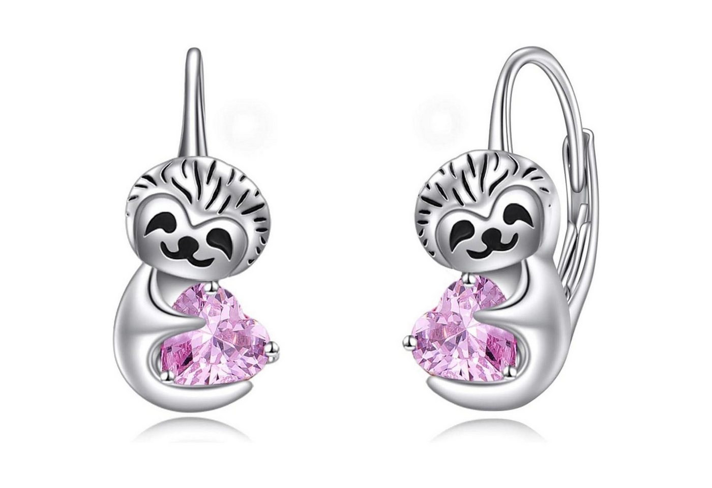 LuxusKollektion Schmuckset Creolen Einhorn Katze 925 Silber Rosa Zirkonia Mädchen Faultier von LuxusKollektion