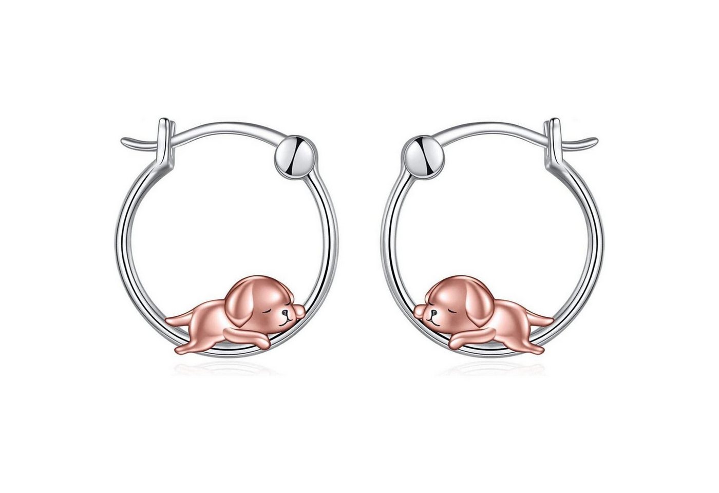 LuxusKollektion Schmuckset Creolen Ohrringe Bulldogge Katze 925 Silber Damen Mädchen Labrador von LuxusKollektion