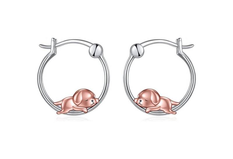 LuxusKollektion Schmuckset Creolen Ohrringe Bulldogge Katze 925 Silber Damen Mädchen Labrador von LuxusKollektion