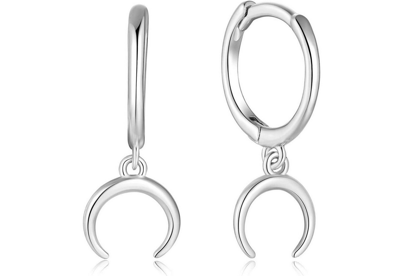 LuxusKollektion Schmuckset Creolen Ohrringe S925 Silber Gold Mond 40mm 20mm Silber Mond von LuxusKollektion