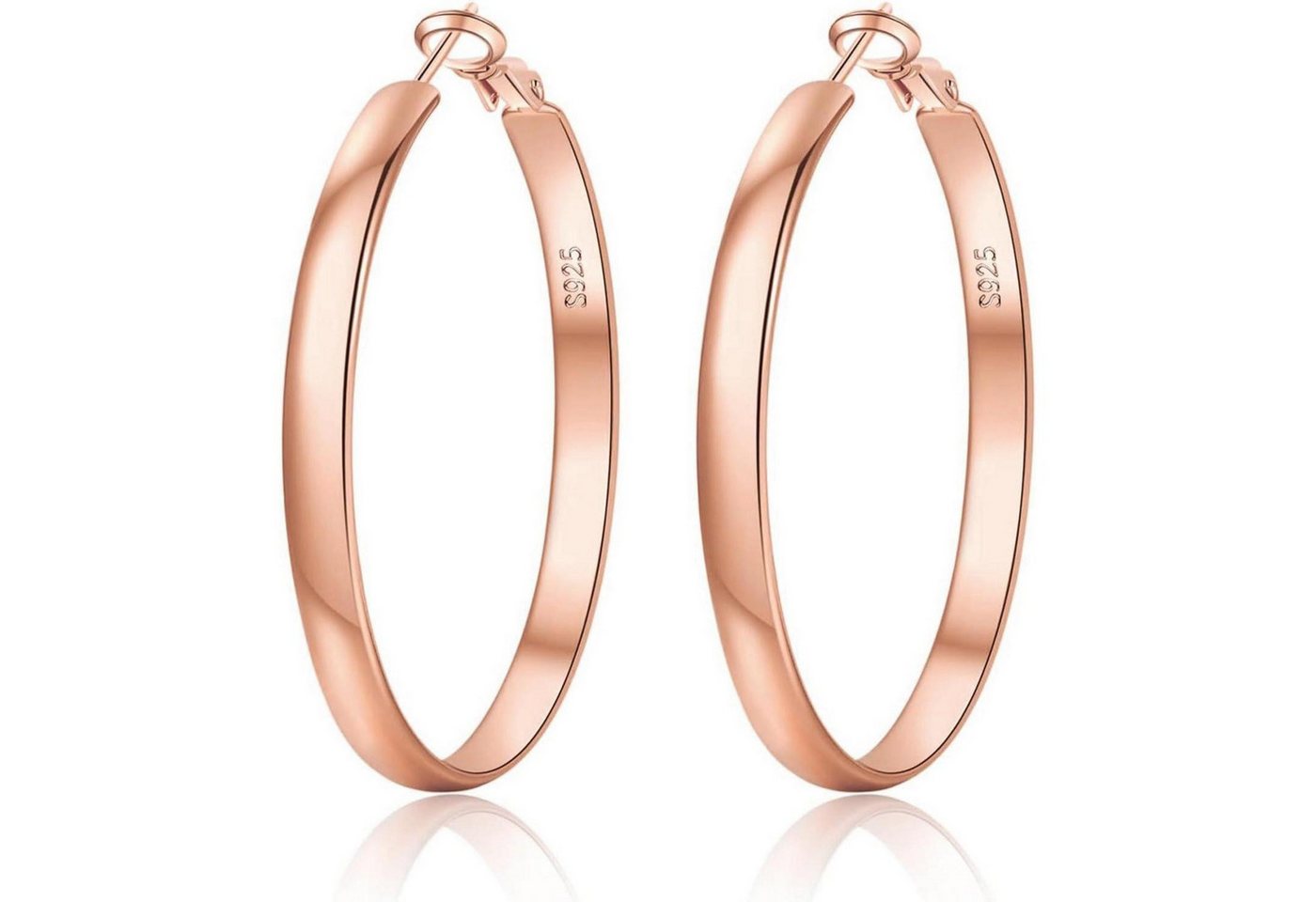 LuxusKollektion Schmuckset Creolen Silber 925 Damen 5mm 30 50 70mm Hypoallergene Rosegold 40MM von LuxusKollektion