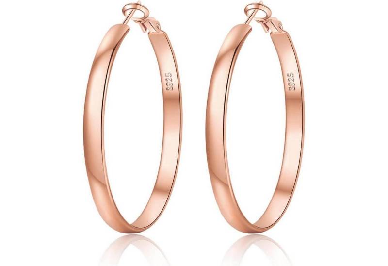 LuxusKollektion Schmuckset Creolen Silber 925 Damen 5mm 30 50 70mm Hypoallergene Rosegold 40MM von LuxusKollektion