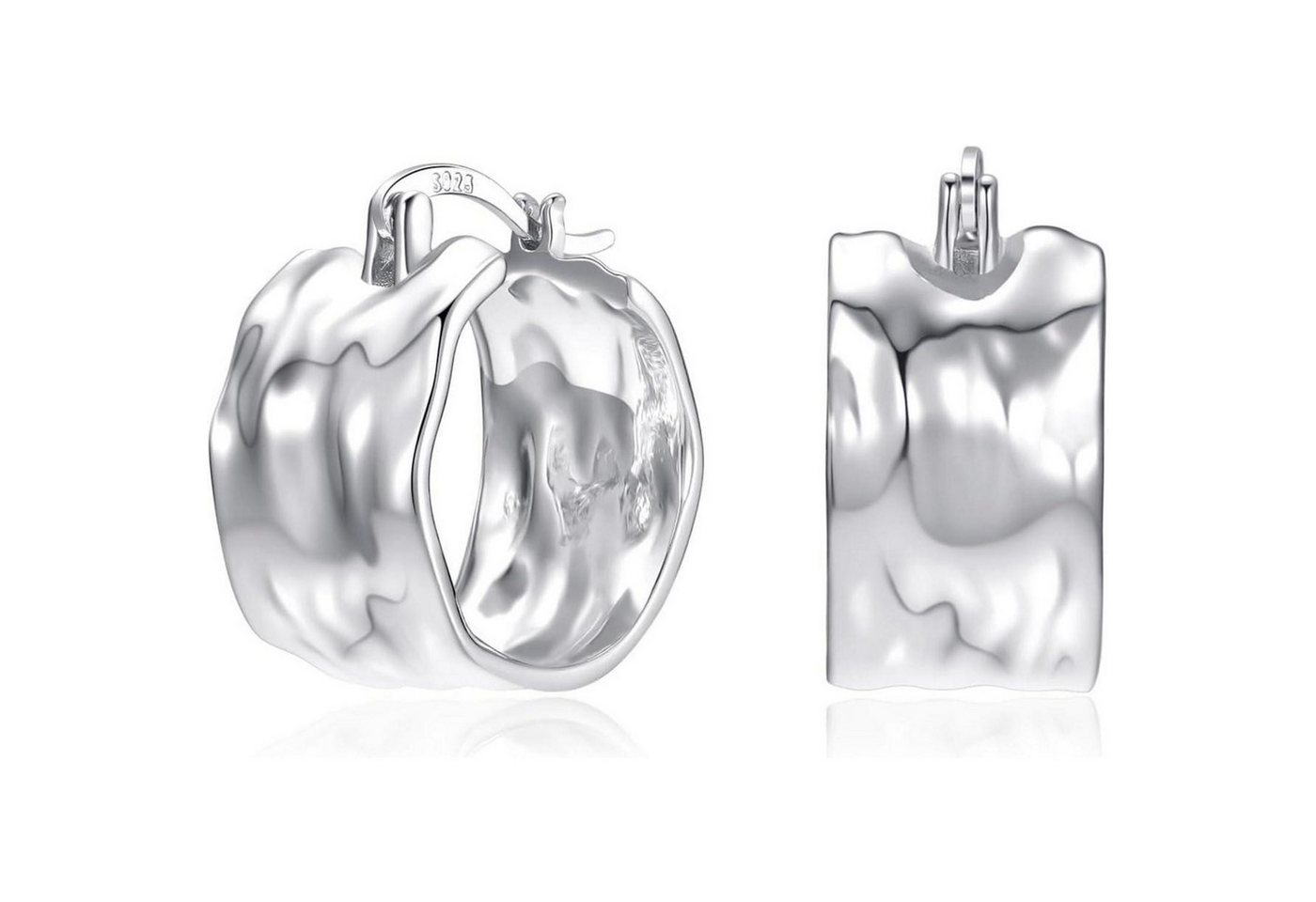 LuxusKollektion Schmuckset Creolen Silber 925 Damen Chunky Hypoallergen Hoops A-Silber von LuxusKollektion