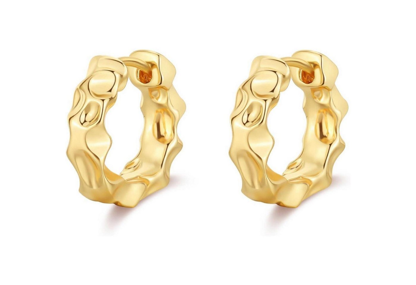 LuxusKollektion Schmuckset Creolen Silber 925 Damen Hypoallergen Hoops Chunky H-Ohrringe Gold von LuxusKollektion