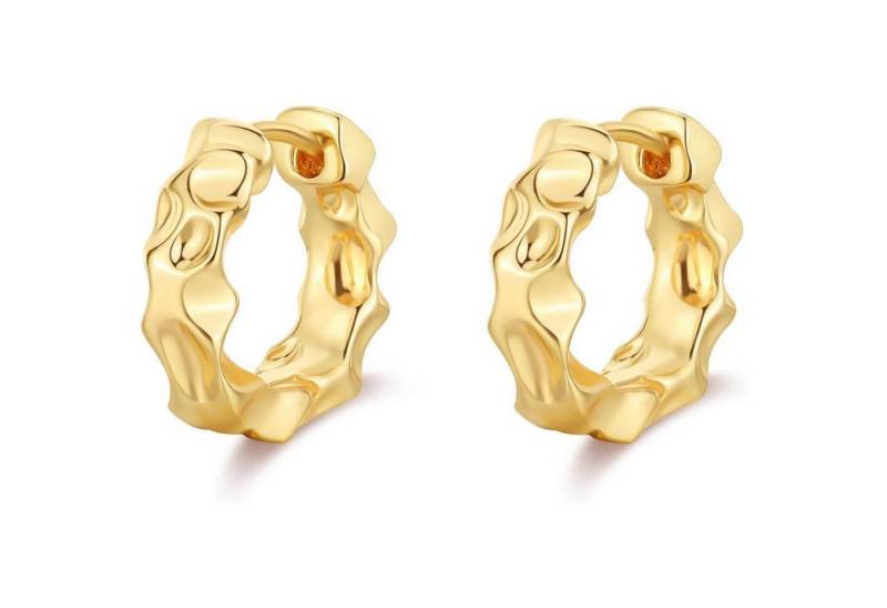 LuxusKollektion Schmuckset Creolen Silber 925 Damen Hypoallergen Hoops Chunky H-Ohrringe Gold von LuxusKollektion