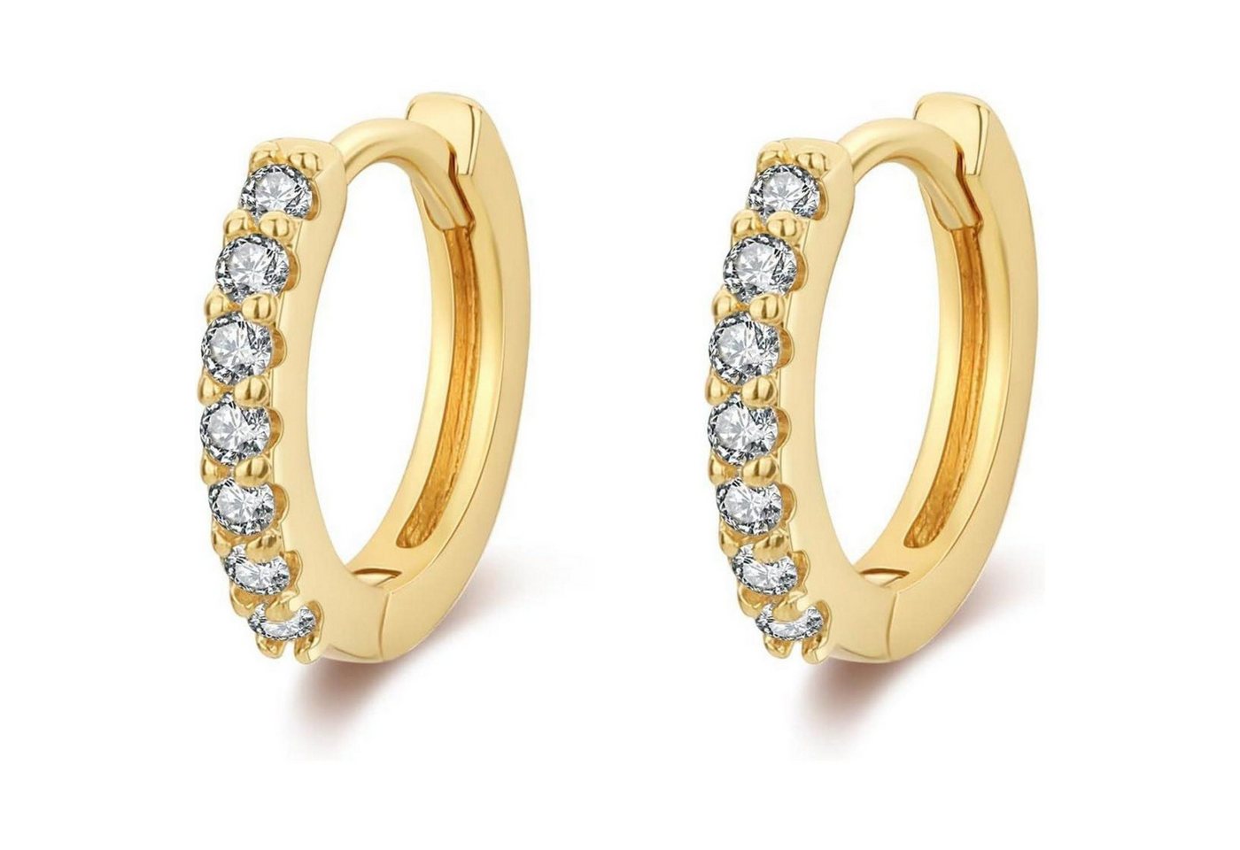 LuxusKollektion Schmuckset Creolen Silber 925 Damen Hypoallergen Hoops F-Ohrringe Gold von LuxusKollektion