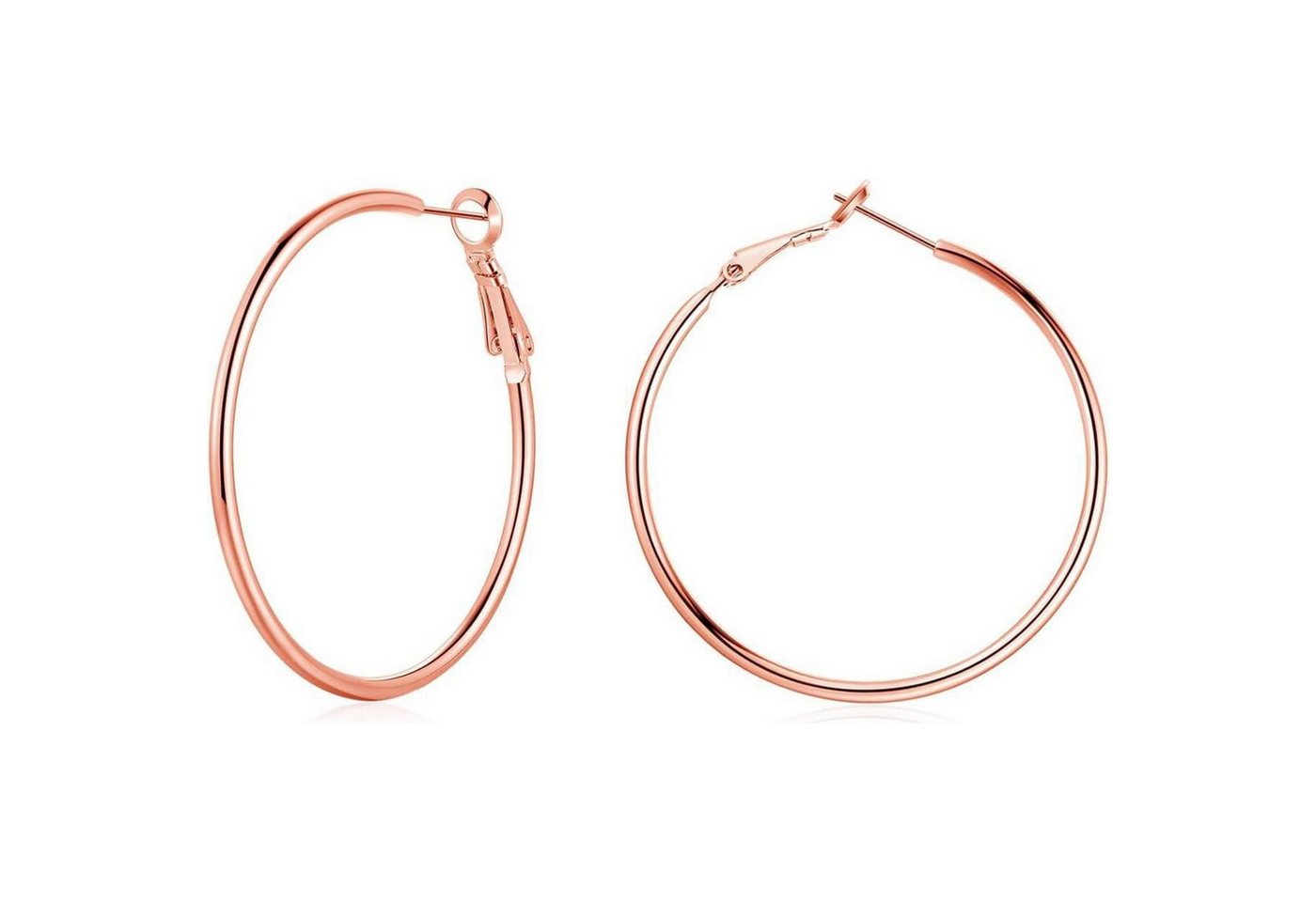 LuxusKollektion Schmuckset Creolen Silber 925 Set Damen 40 50 60mm Klapp Rund Rose Gold 40mm von LuxusKollektion