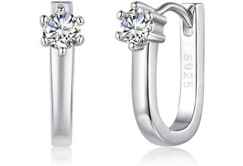 LuxusKollektion Schmuckset Creolen Silber 925 Sterling Zirkonia Oval Uförmig Damen C-Silber von LuxusKollektion