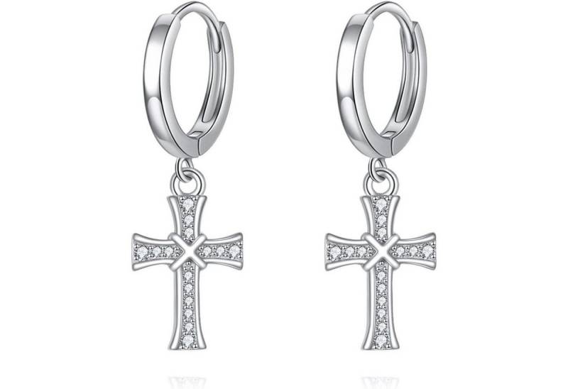 LuxusKollektion Schmuckset Creolen Sterling Silber Kreuz Sterne Damen Herren Kreuz-CZ von LuxusKollektion
