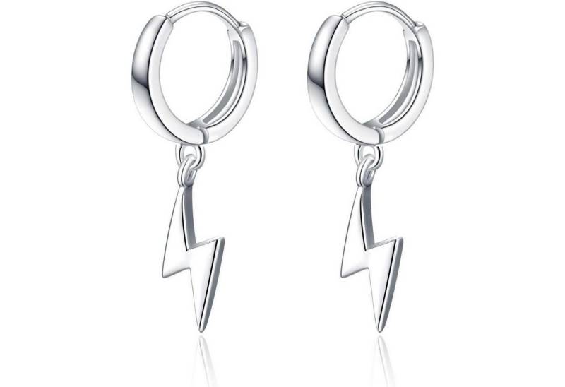 LuxusKollektion Schmuckset Creolen Sterling Silber Schwarz Kreuz Sterne Damen Blitz Ohrringe von LuxusKollektion