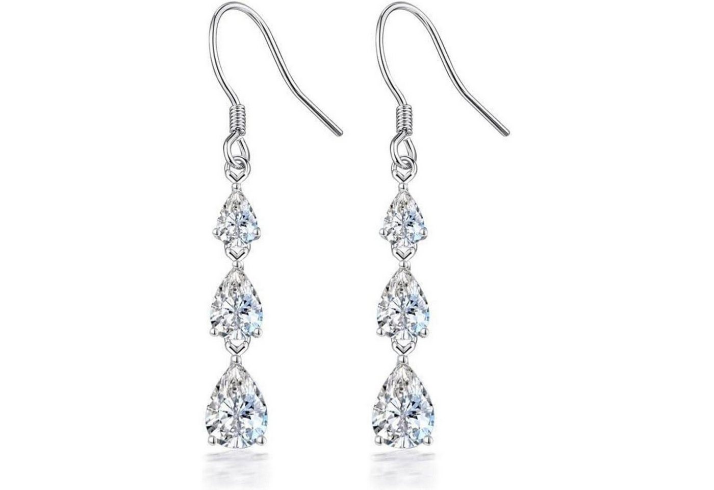 LuxusKollektion Schmuckset Damen Ohrringe Silber 925 Herz Zirkon Mondstein Ohrhänger Geschenk von LuxusKollektion