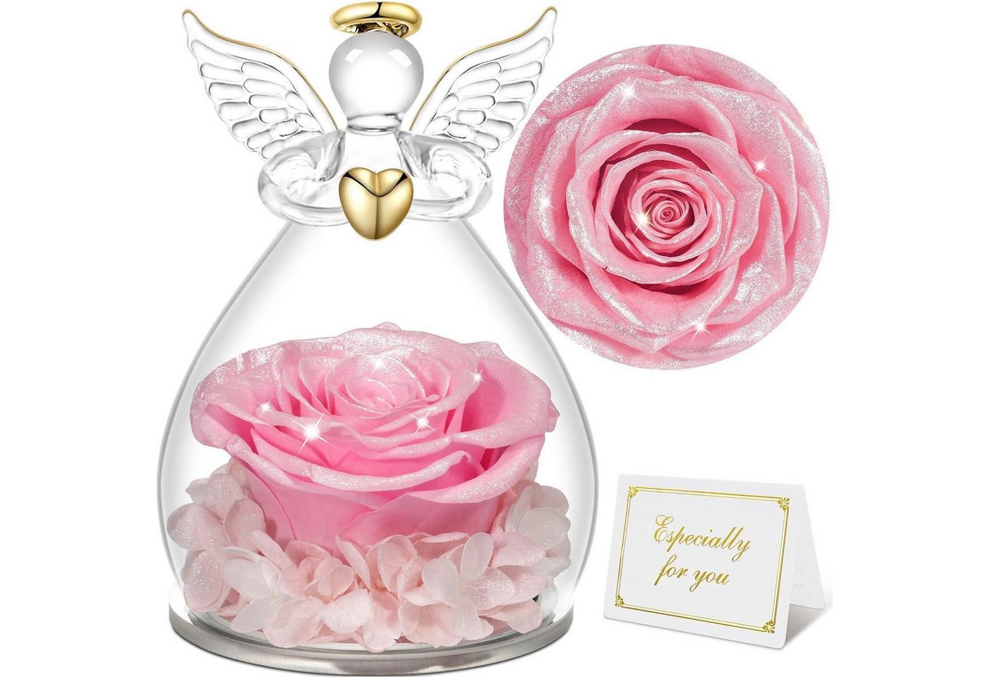 LuxusKollektion Schmuckset Ewige Rose Engel Figur Geschenkbox Weihnachten Frauen Mama Oma von LuxusKollektion