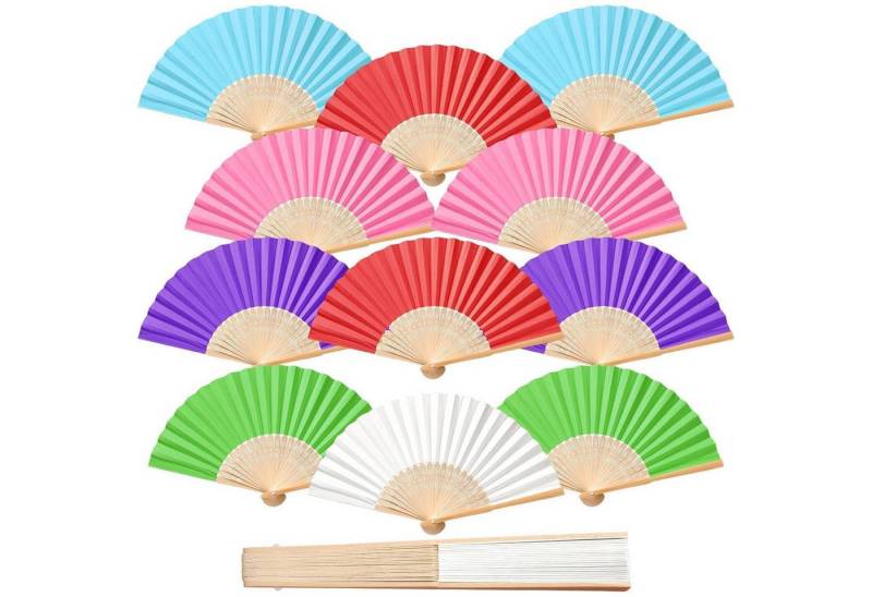 LuxusKollektion Schmuckset Fächer Hochzeit Handfächer Faltfächer Gastgeschenk 12PCS Mehrfarbig von LuxusKollektion