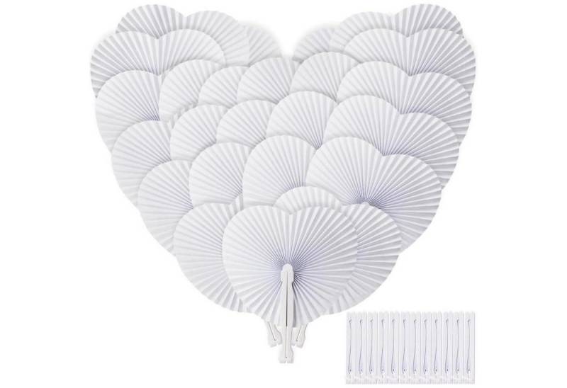 LuxusKollektion Schmuckset Fächer Hochzeit Handfächer Papierfächer Faltfächer Party 36 Stück Weiß von LuxusKollektion