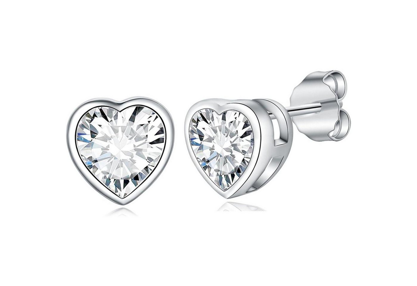 LuxusKollektion Schmuckset GW Ohrringe Herz 925 Sterling Silber Ohrstecker Damen Geschenke von LuxusKollektion