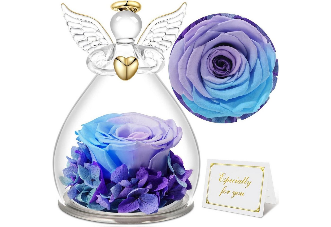 LuxusKollektion Schmuckset Geschenkbox Ewige Rose Engel Figur für Frauen Weihnachten von LuxusKollektion