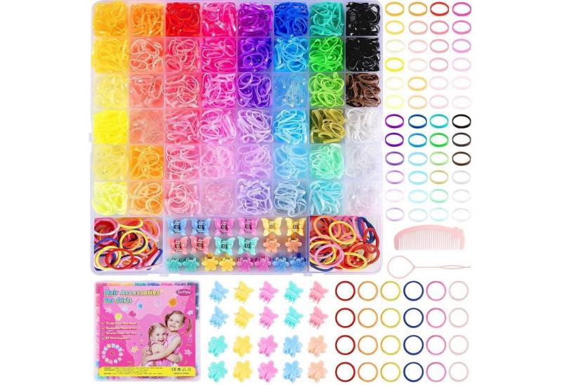 LuxusKollektion Schmuckset Haargummis Mädchen 46 Farben Mini Klein Baby Bunt 5. 2100 Stück von LuxusKollektion