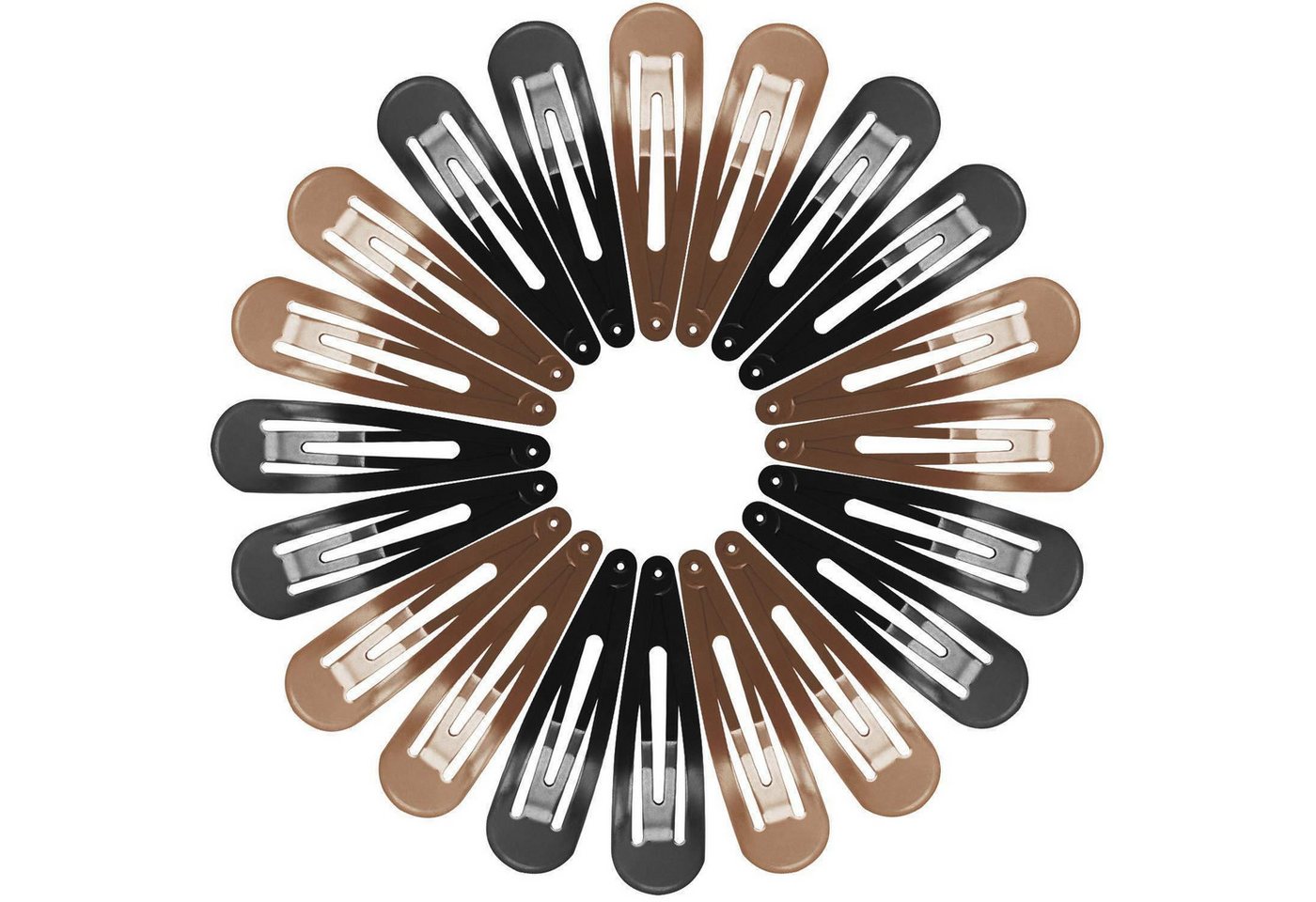 LuxusKollektion Schmuckset Haarspangen Damen Snap Metall 40er 7cm Braun B. Schwarz und Braun von LuxusKollektion