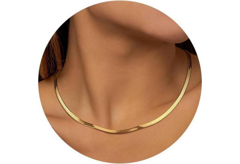 LuxusKollektion Schmuckset Halskette 14K vergoldet Edelstahl Choker Damen Style E:3MM 15ZOLL von LuxusKollektion