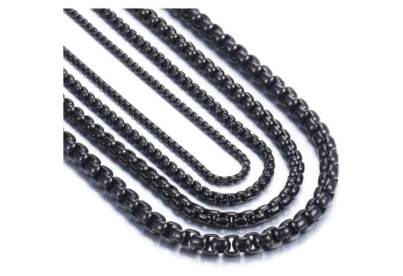 LuxusKollektion Schmuckset Halskette Edelstahl Schwarz 65.0 Zentimeter Breite 4.0mm 1 Stücke von LuxusKollektion