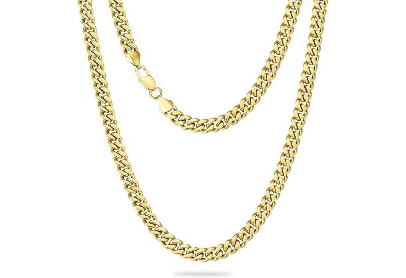 LuxusKollektion Schmuckset Halskette Herren Edelstahl Panzerkette 7mm Golden 50.8 Zentimeter von LuxusKollektion