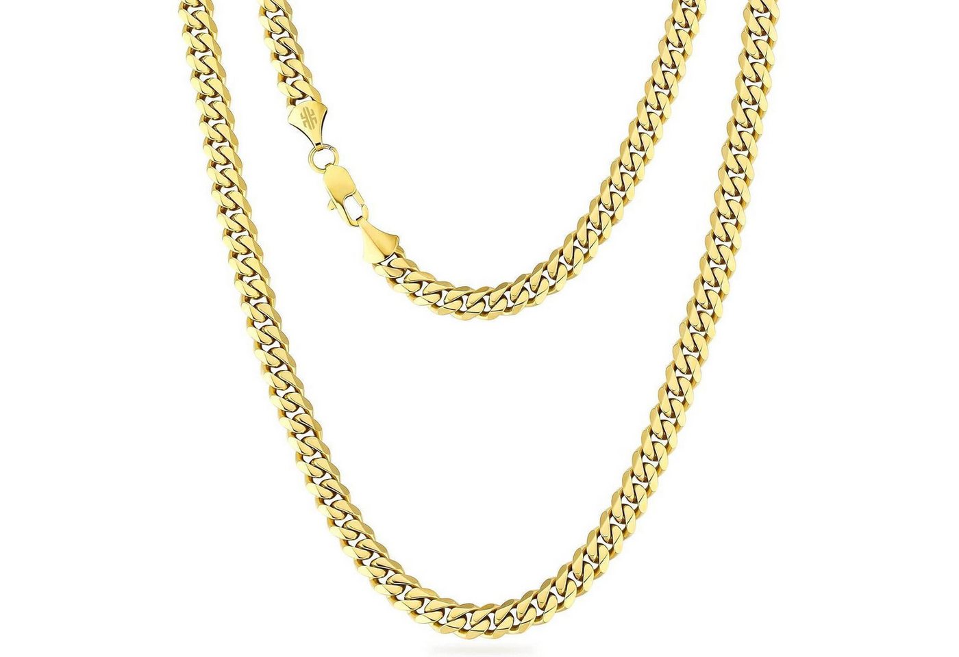 LuxusKollektion Schmuckset Halskette Herren Edelstahl Panzerkette 8mm-Golden 50.8 Zentimeter von LuxusKollektion