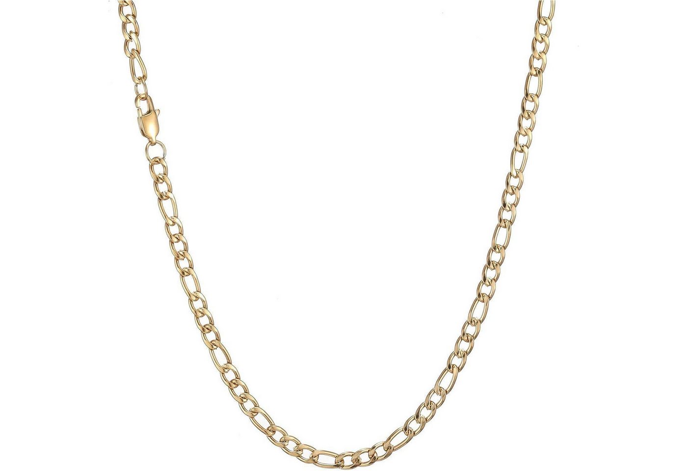 LuxusKollektion Schmuckset Halskette Herren Edelstahl Silber Figaro 5mm Gold-5mm 46.0 Zentimeter von LuxusKollektion